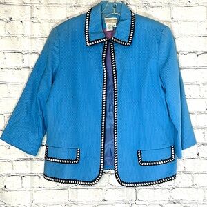 ⭐️ Coldwater Creek vintage blue neck clasp evening jacket women plus size 14
